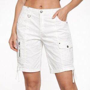 Style & Co. Stretch Twill White Cargo Shorts